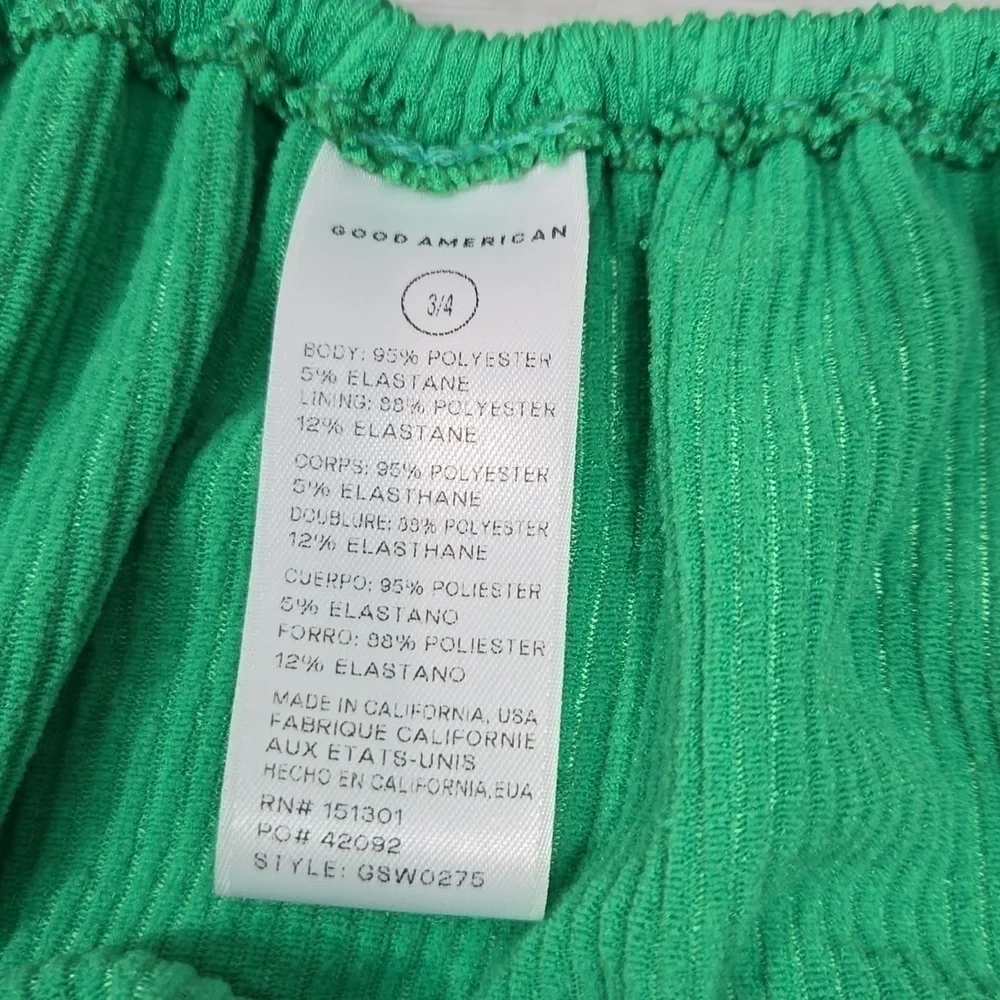 NWT Good American Women Summer Green Side Tiny Ties swim bottom sz 3/4 L/XL